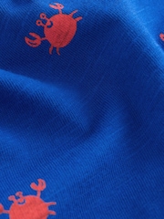 Cobalt Blue 100% Cotton Short Sleeve All-Over-Print Polo Shirt (3mths-7yrs) - Image 3 of 4