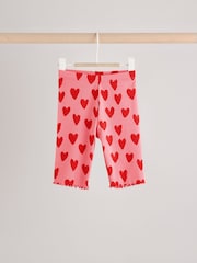Red/Pink Heart Print Baby Top and Wide Leg Trousers 2 Piece Set - Image 4 of 11