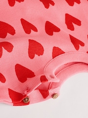 Red/Pink Heart Print Baby Top and Wide Leg Trousers 2 Piece Set - Image 9 of 11