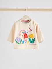 Cream/Blue Character Baby Long Sleeve Top and Leggings Set - Image 2 of 10