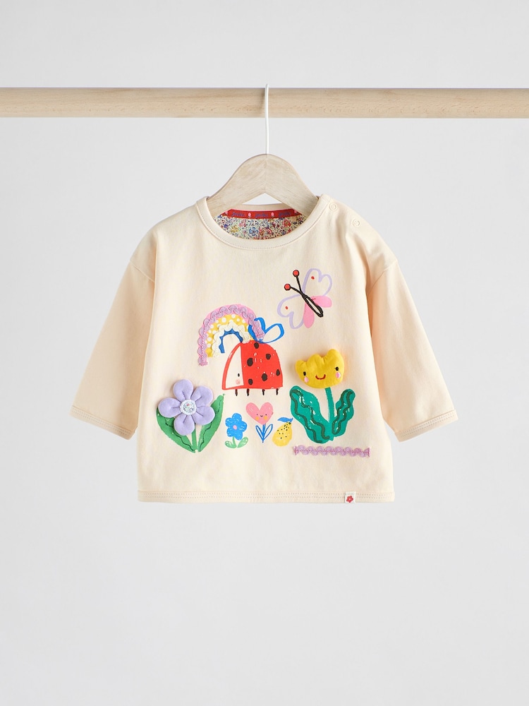 Cream/Blue Character Baby Long Sleeve Top and Leggings Set - Image 2 of 10