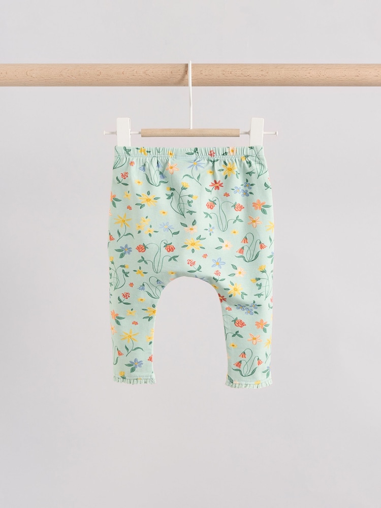 White/Yellow Floral Mouse Baby Long Sleeve Top and Leggings Set - Image 6 of 11