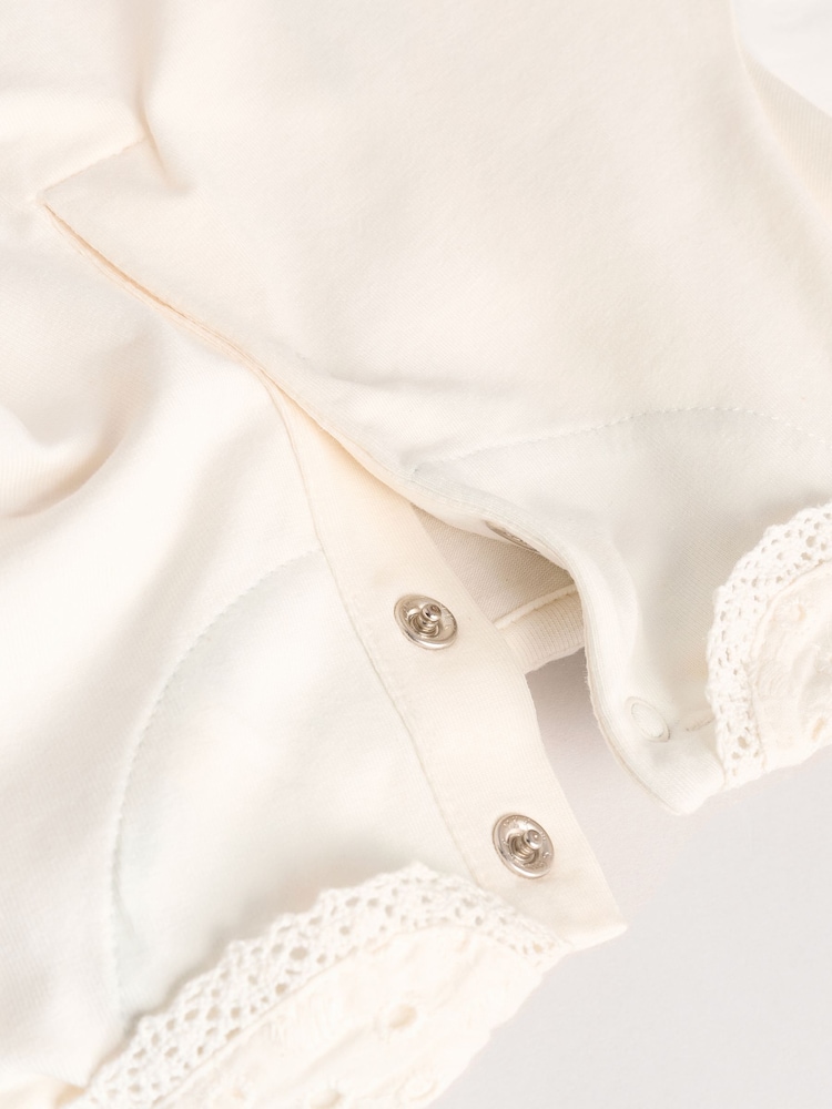 White/Yellow Floral Mouse Baby Long Sleeve Top and Leggings Set - Image 9 of 11