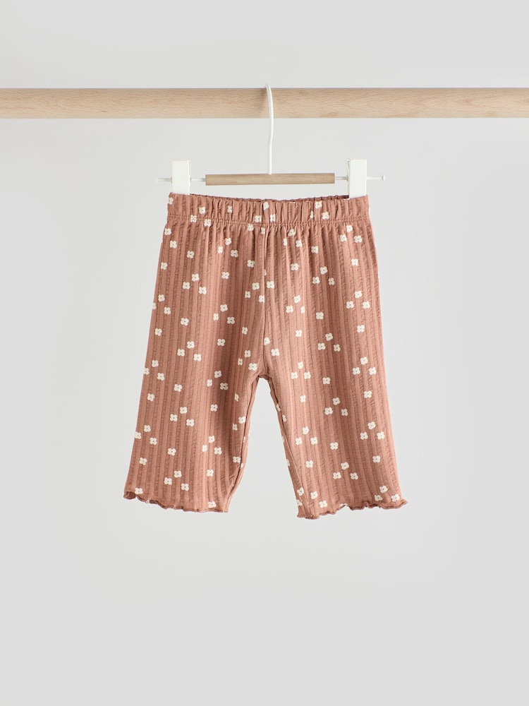Cream/ Tan Flower Print 2 Piece Baby Sweat Top & Trouser Set - Image 5 of 11