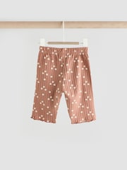Cream/ Tan Flower Print 2 Piece Baby Sweat Top & Trouser Set - Image 6 of 11