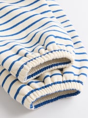 Navy/ White Stripe Frill Hem Baby Sweat Jumper & Trousers Set - Image 10 of 11