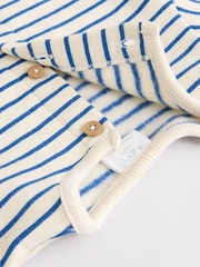 Navy/ White Stripe Frill Hem Baby Sweat Jumper & Trousers Set - Image 9 of 11