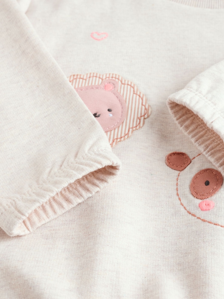 Tan Brown Wadded Character Sweater and Leggings Set - Image 10 of 11