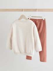 Tan Brown Wadded Character Sweater and Leggings Set - Image 2 of 11