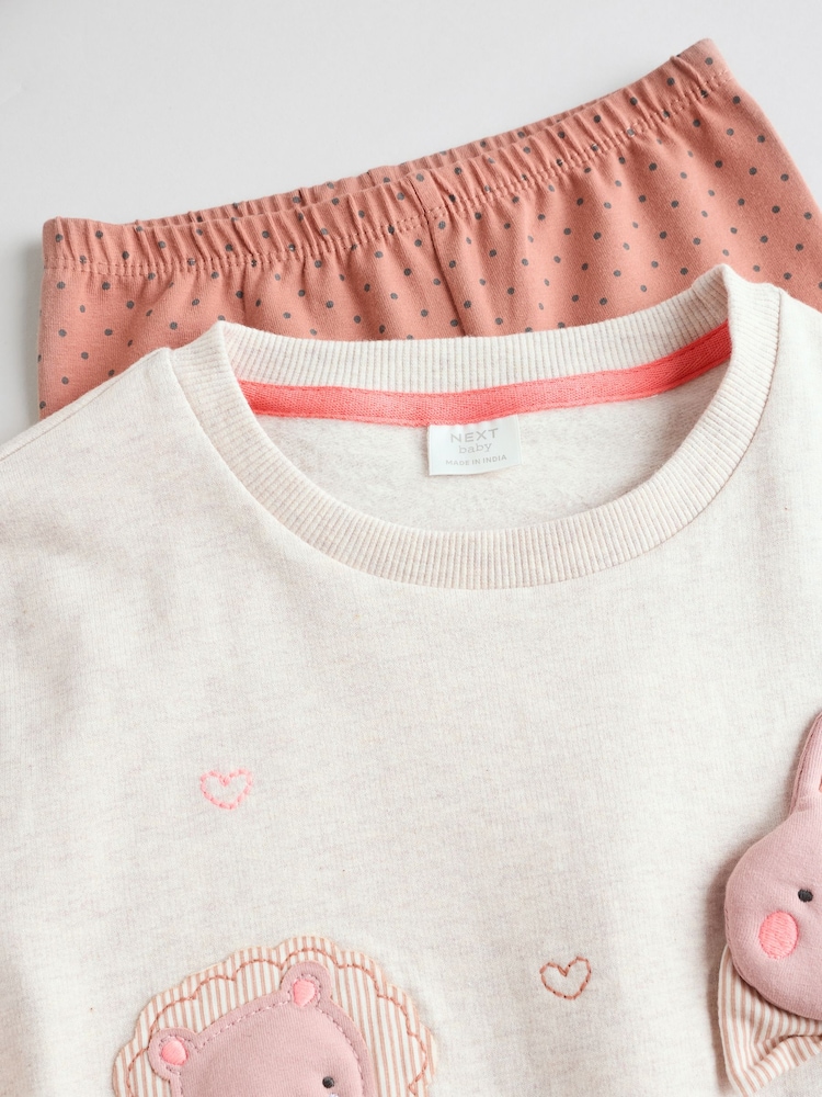 Tan Brown Wadded Character Sweater and Leggings Set - Image 8 of 11