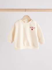 Red/White Stripe & Hearts 100% Cotton Baby Sweat Top & Trousers Set 2 Piece - Image 5 of 14