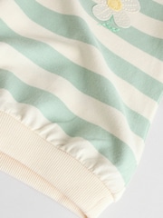 Green/ White Stripe Flower Sweater and Leggings Set - Image 14 of 16