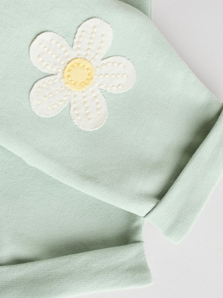 Green/ White Stripe Flower Sweater and Leggings Set - Image 16 of 16