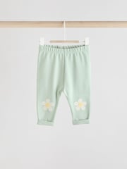 Green/ White Stripe Flower Sweater and Leggings Set - Image 8 of 16