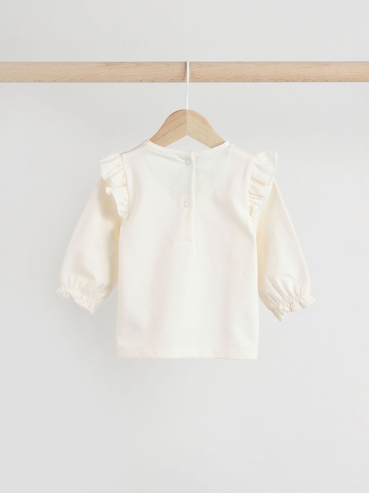 White and Sage Green Butterfly Baby Long Sleeve Top and Leggings Set - Image 4 of 12
