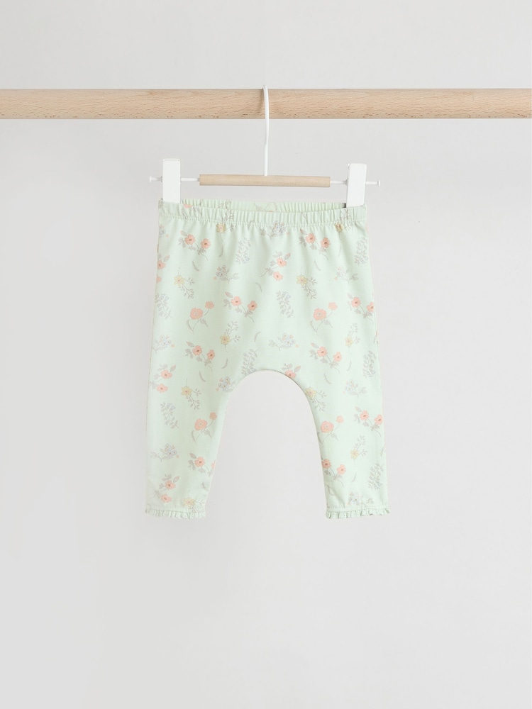 White and Sage Green Butterfly Baby Long Sleeve Top and Leggings Set - Image 5 of 12