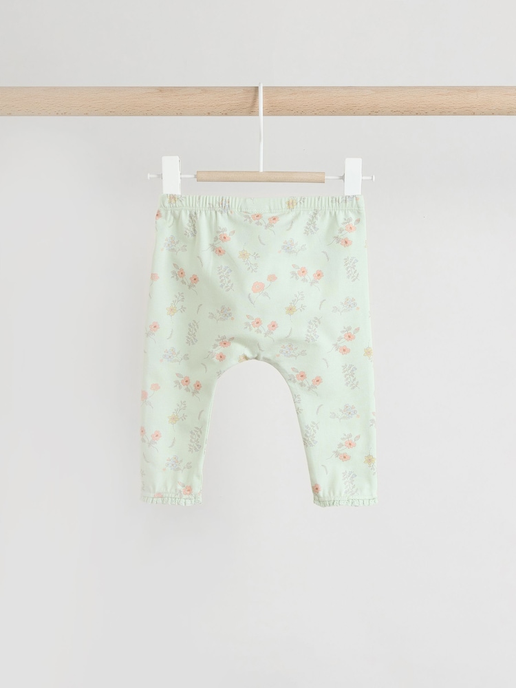White and Sage Green Butterfly Baby Long Sleeve Top and Leggings Set - Image 6 of 12