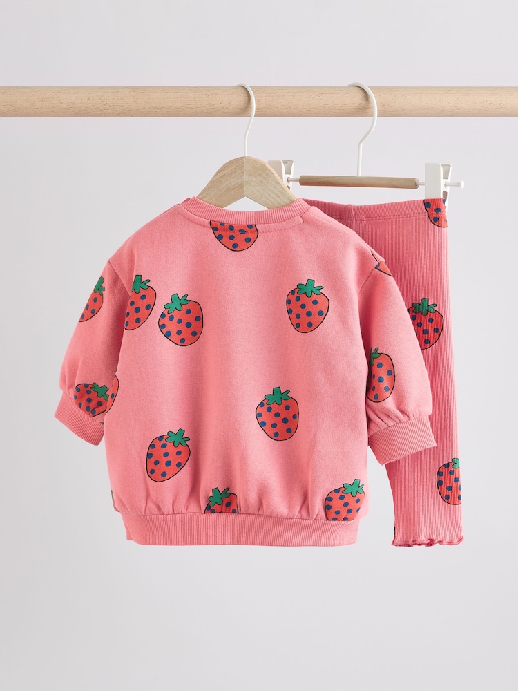 Red Strawberries Sweater and Leggings Set - Image 2 of 11