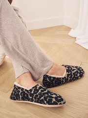 Animal Faux Fur Lined Shoot Slippers - Image 1 of 10