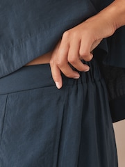 Navy Pull On Wide Leg Trousers - Image 3 of 5