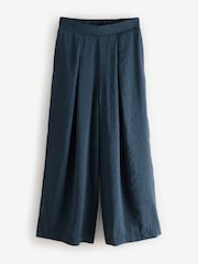 Navy Pull On Wide Leg Trousers - Image 4 of 5