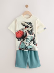 белый/синий с динозавром - Короткая пижама (3-14лет) - Image 4 of 8