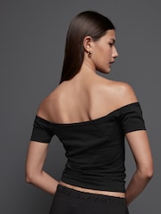 Noir - Top coordonné en jersey texturé - Image 3 of 7