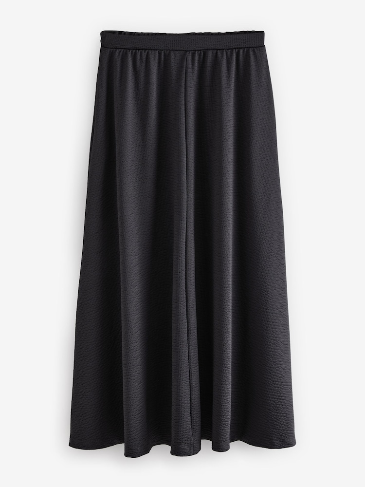 Noir - Jersey texturé Coord Midaxi Jupes - Image 5 of 7