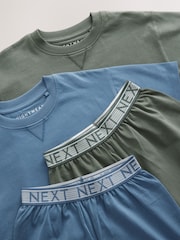 Navy/Grey Plain 100% Cotton Short Pyjamas 2 Pack (5-16yrs) - Image 4 of 5