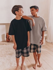 Črna/siva - karirast; s karirastim vzorcem Tkana pižama 2 Pack (1.5-16yrs) - Slika 1 iz 5