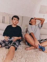 Črna/siva - karirast; s karirastim vzorcem Tkana pižama 2 Pack (1.5-16yrs) - Slika 2 iz 5