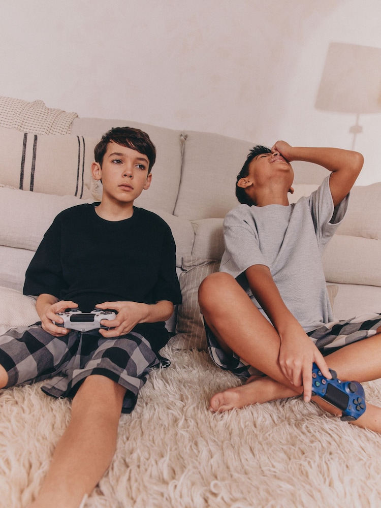Črna/siva - karirast; s karirastim vzorcem Tkana pižama 2 Pack (1.5-16yrs) - Slika 2 iz 5
