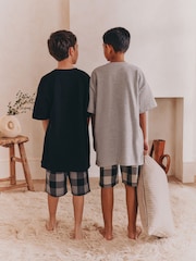 Črna/siva - karirast; s karirastim vzorcem Tkana pižama 2 Pack (1.5-16yrs) - Slika 4 iz 5
