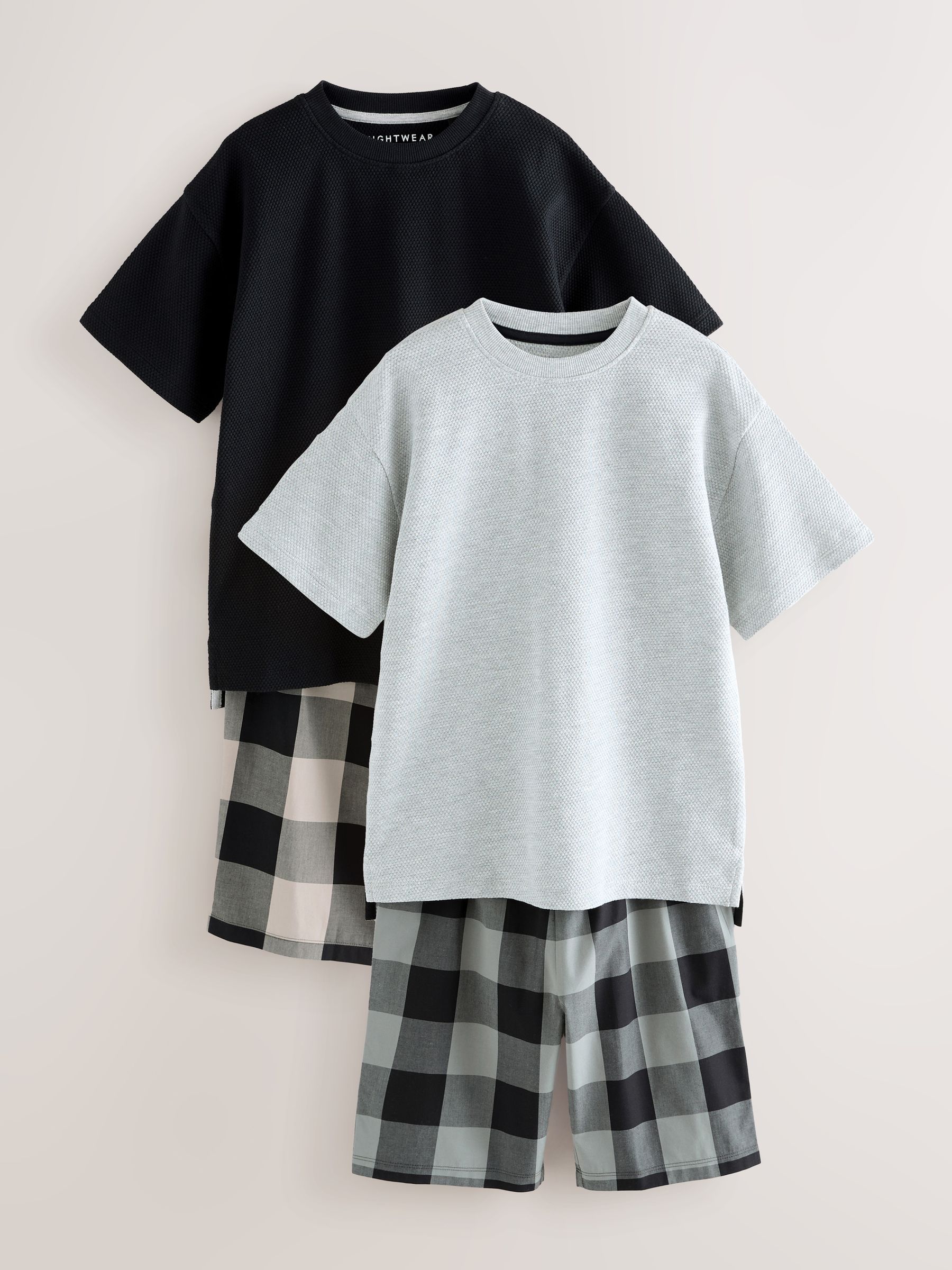 Ensemble de pyjama oversize en jersey gris anthracite à coutures Ensemble de pyjama oversize en jersey gris anthracite à coutures