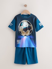 Blue Football 100% Cotton Short Pyjamas 2 Pack (3-14yrs) - Image 2 of 6