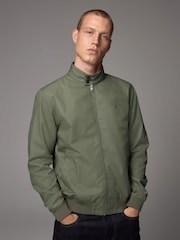 Sage Green Shower Resistant Check Lining Harrington Jacket - Image 1 of 7