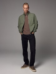 Sage Green Shower Resistant Check Lining Harrington Jacket - Image 2 of 7