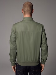 Sage Green Shower Resistant Check Lining Harrington Jacket - Image 3 of 7