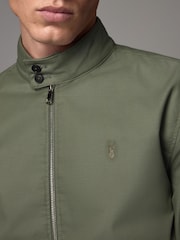 Sage Green Shower Resistant Check Lining Harrington Jacket - Image 6 of 7