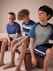 Navy/Grey Short Pyjamas 3 Pack (3-16yrs) - Image 2 of 5