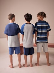 Navy/Grey Short Pyjamas 3 Pack (3-16yrs) - Image 3 of 5