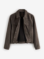 Dark Stone Faux Suede Western Jacket - Image 7 of 10
