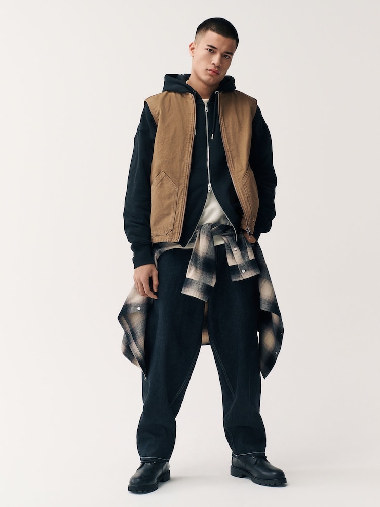 Marron fauve - Gilet de travail en toile - Image 4 of 10