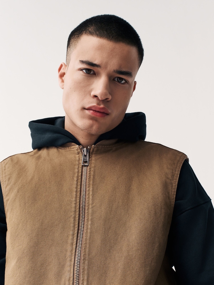 Marron fauve - Gilet de travail en toile - Image 5 of 10