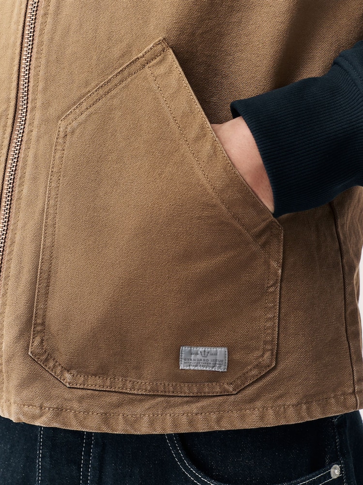 Marron fauve - Gilet de travail en toile - Image 6 of 10