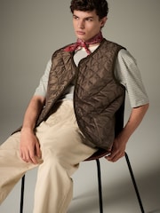 Brown Diamond Quilt Gilet - Image 4 of 9