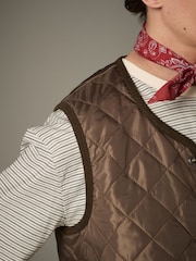 Brown Diamond Quilt Gilet - Image 5 of 9