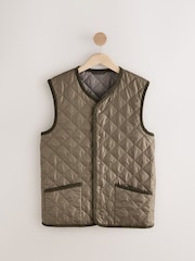 Brown Diamond Quilt Gilet - Image 6 of 9