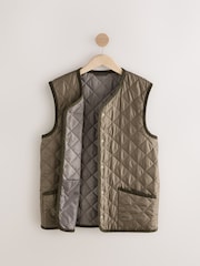Brown Diamond Quilt Gilet - Image 7 of 9