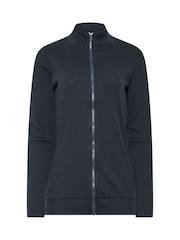 Long Tall Sally Blue Ribbed Zip Through Jacket - Image 5 of 6